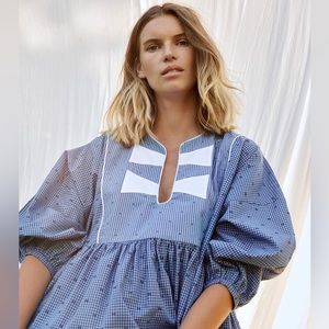 Wiggy Kit blue Bow Tie Top, size small